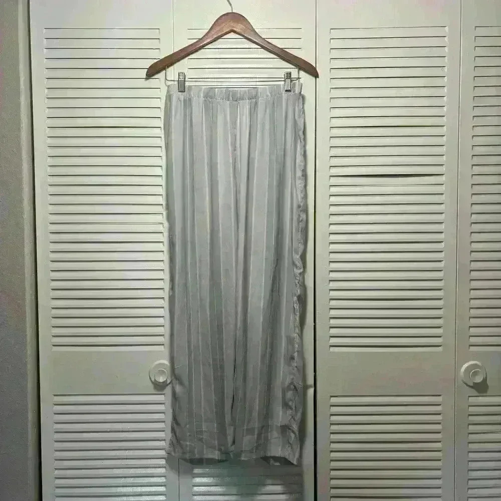 Tabitha Webb Striped Pajama Pants - Gray and Pink - Size M